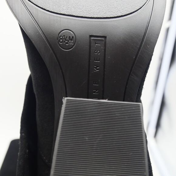 NEW Nine West Women's 8.5 Rimepy Foldover Boot Black Suede Block Heel - Picture 11 of 13